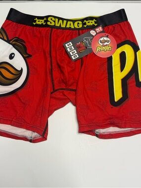 SWAG x Pringles Red Men's Boxer Briefs — Logo Waistband Comfort
